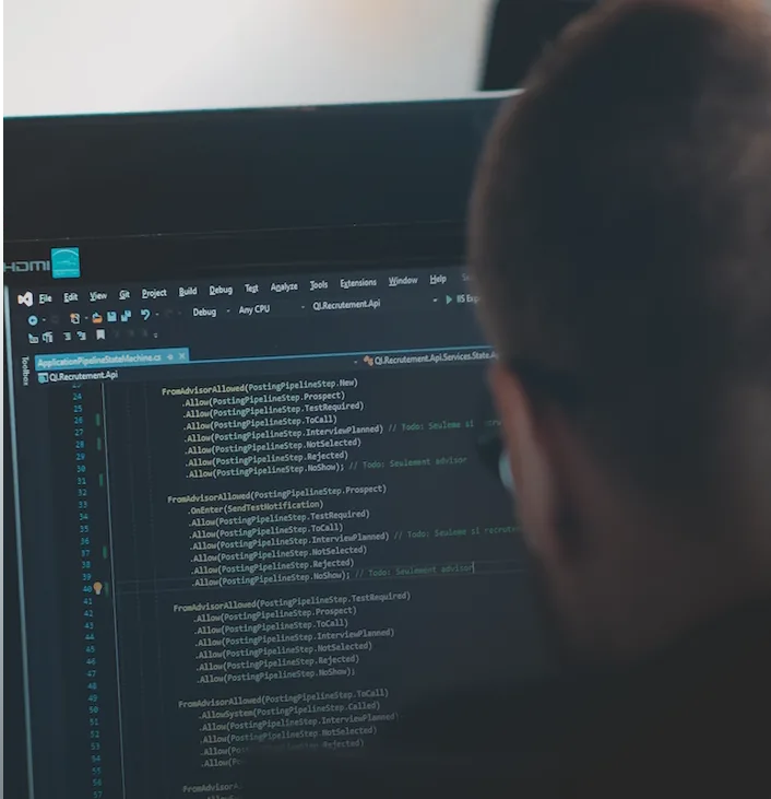 Developer working on code
