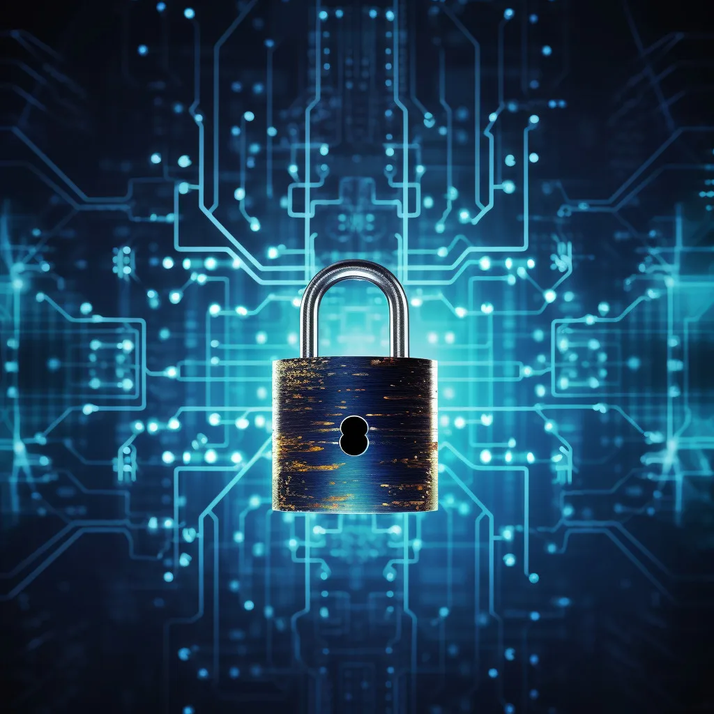 HighCaliberDMS_photograph_of_padlock_on_blue_tech_background_gr_afdb1c6f-554b-48dc-a719-0273cd98db19 Adopting AI in Your Sector: Advancing Productivity into the Future